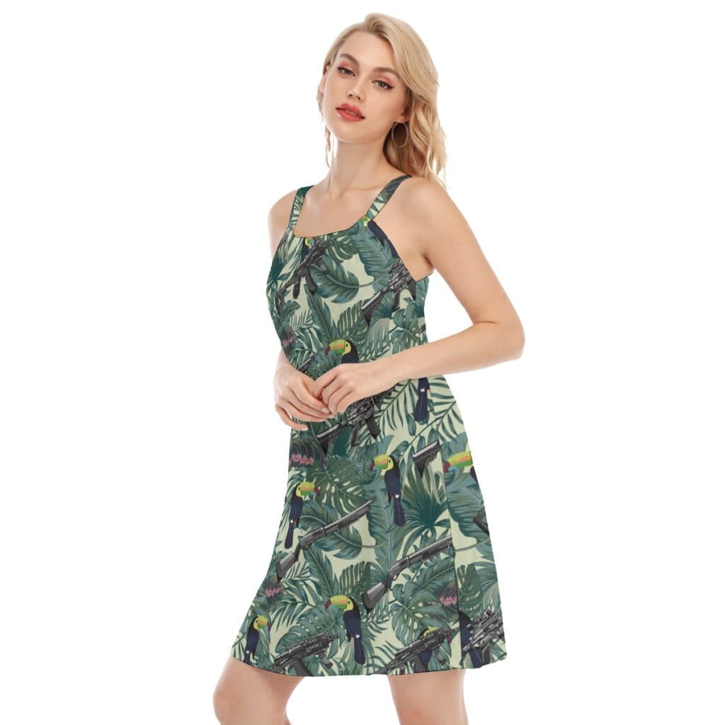 Cool Tactical Gun Toucan Tropical Aloha Cami Dresses For Women