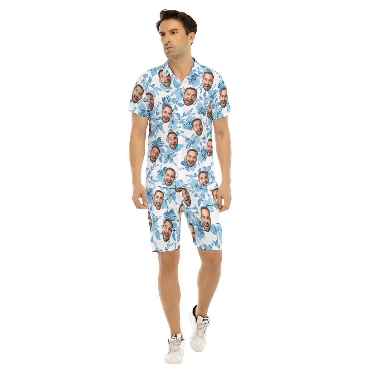 Custom Face Hawaiian Outfits With Shirt And Shorts For Men (4)