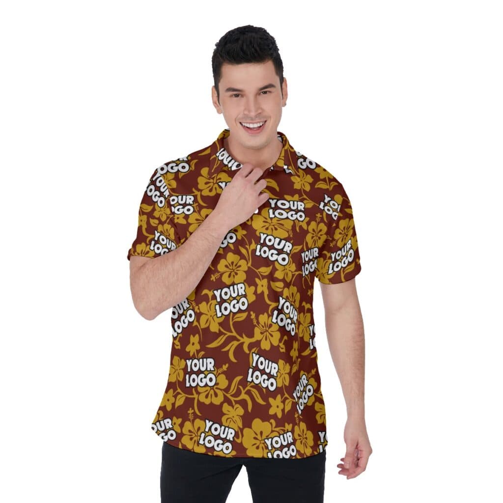 Custom Logo Hawaiian Polo Shirt For Men (1)