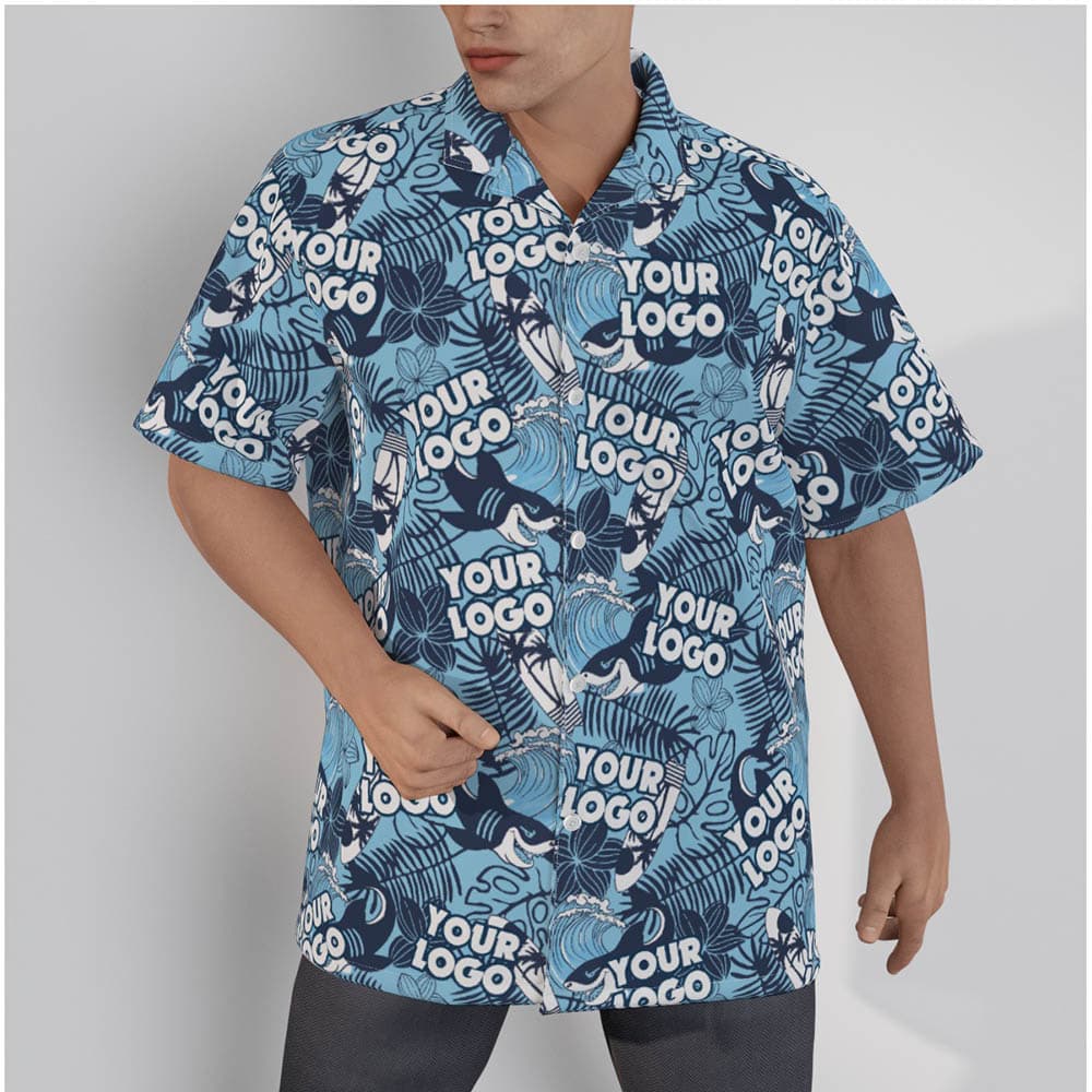 Custom Logo Shark Vintage Hawaiian Shirt