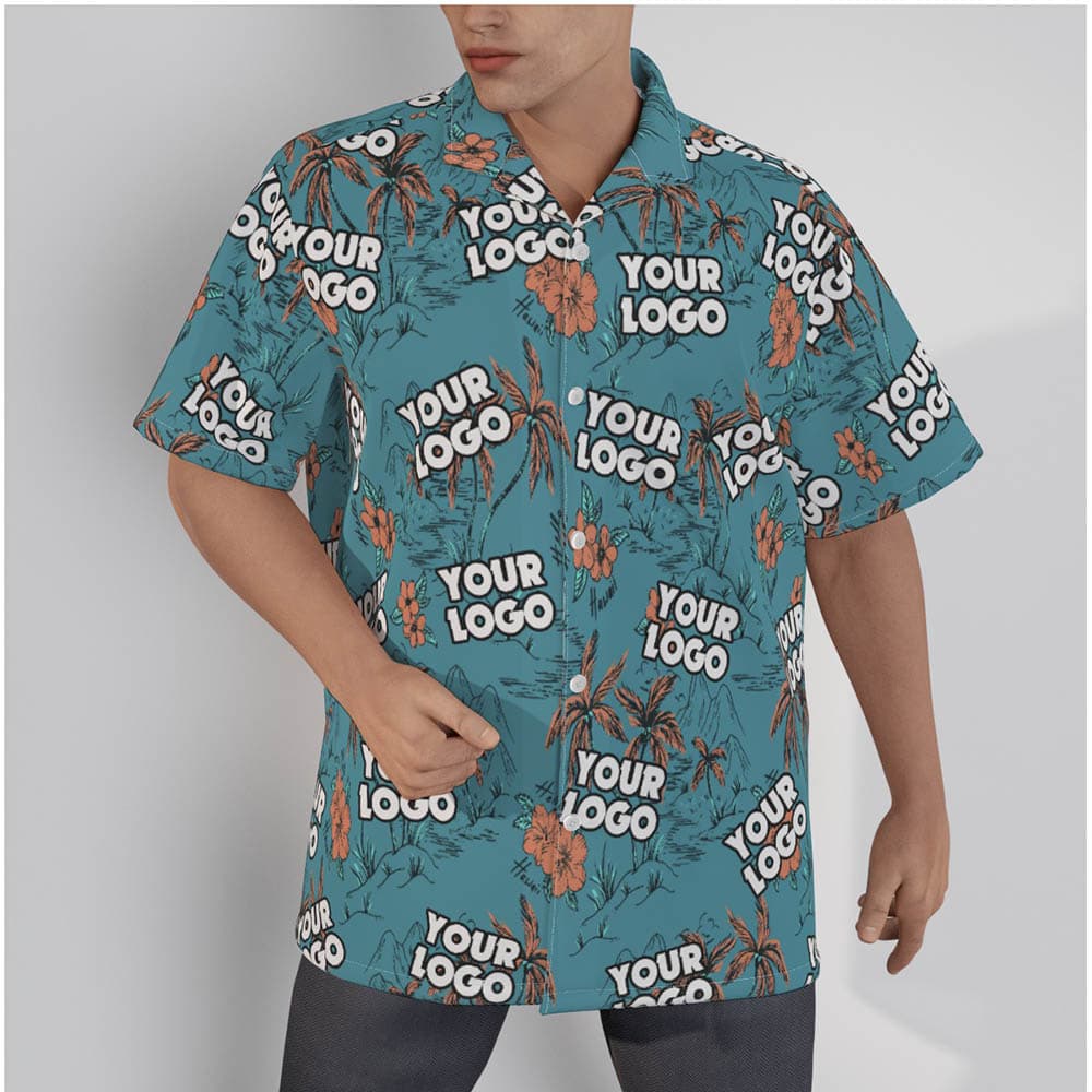 Custom Vintage Tropical Hawaiian Shirt With Company Logo