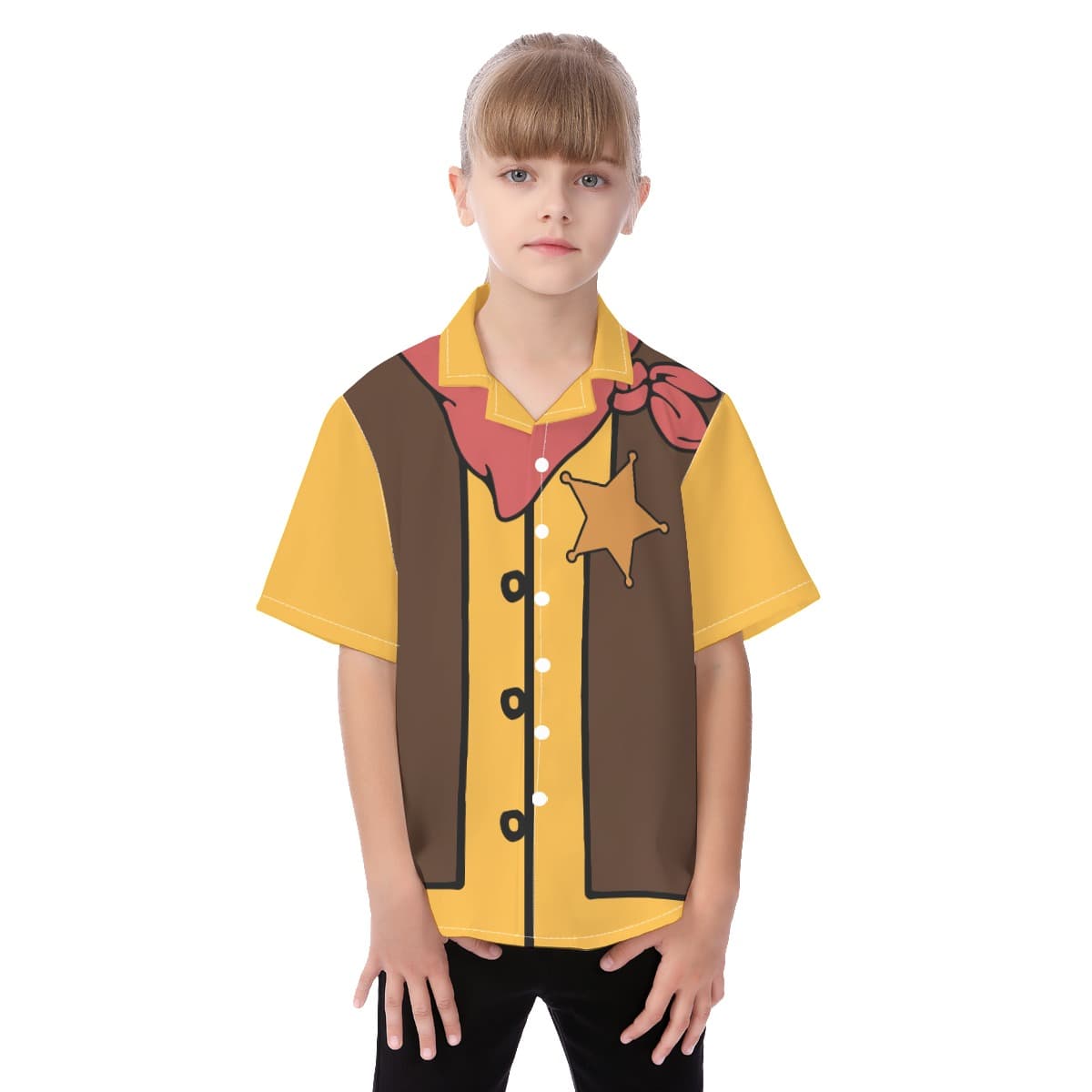 Cute Kid's Cowboy Button Up Shirt Cosplay For Halloween And Summer