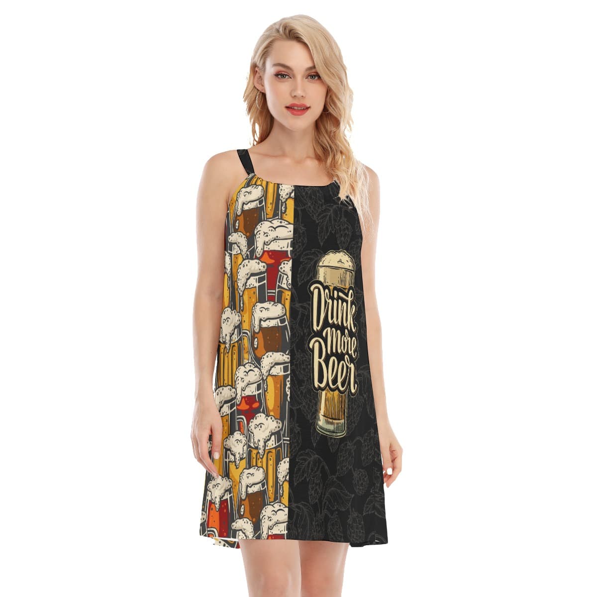 Funny Beer Hawaiian Cami Dresses For Women (1)