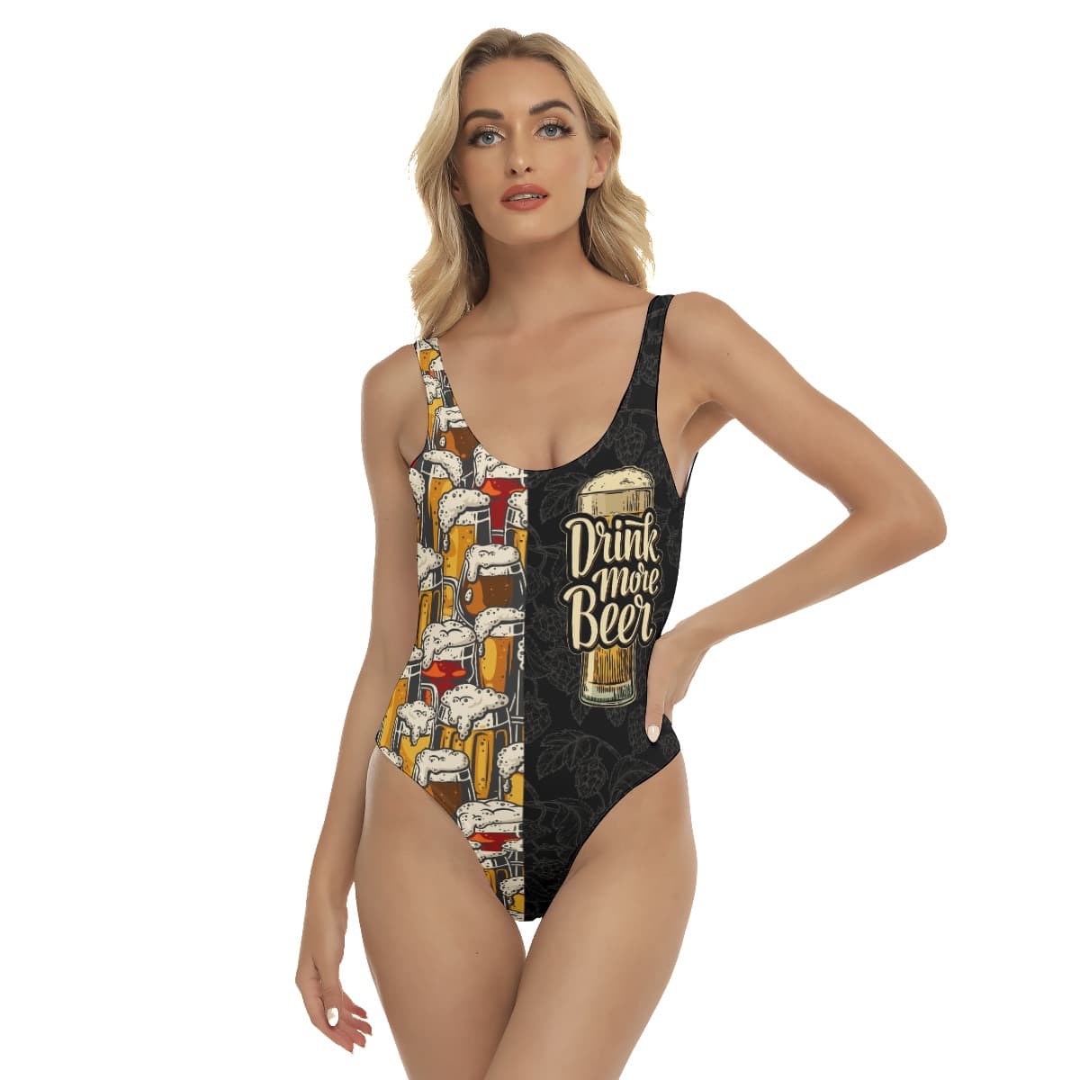 Funny Beer Hawaiian Swimsuit For Women (1)