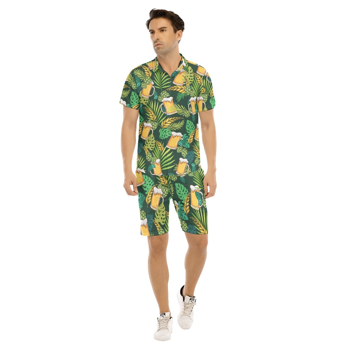Funny Beer Tropical Hawaiian Shirt And Shorts For Men (1)
