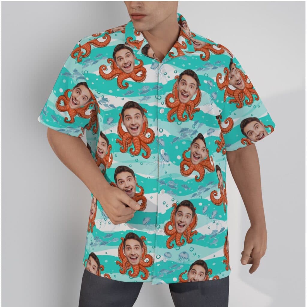 Funny Custom Face Octopus Hawaiian Shirt