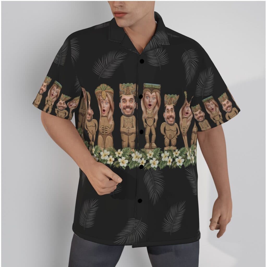 Funny Custom Face Tiki Aloha Shirt For Men