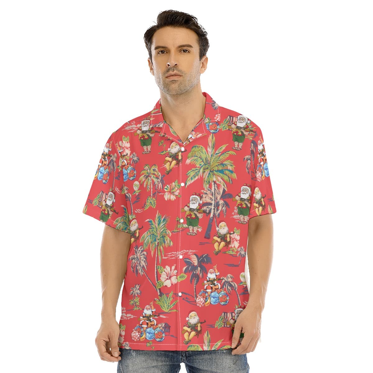 Funny Santa Claus Tactical Gun Hawaiian Shirt