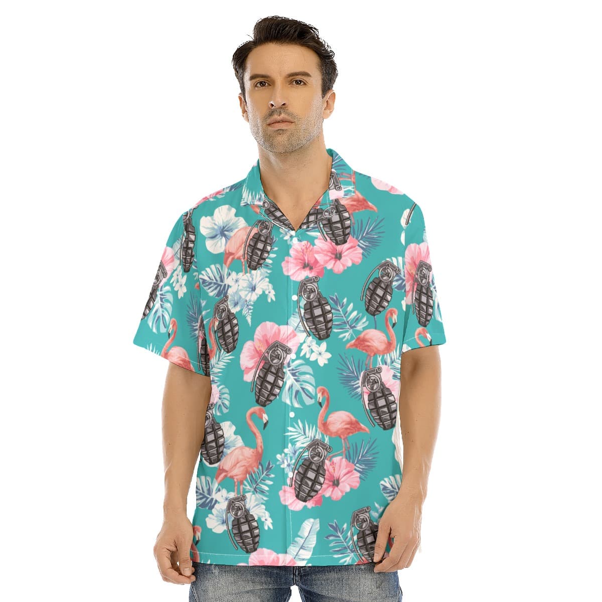 Grenade Tactical Floral Flamingo Hawaiian Shirt
