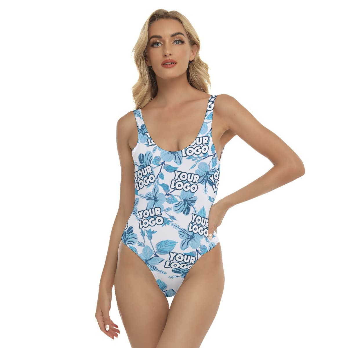 Matching Custom Logo Hawaiian One Piece Swimsuit For Women (1)
