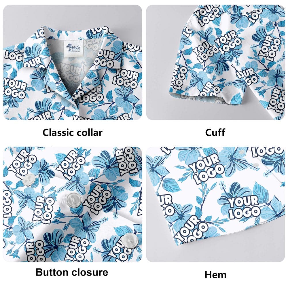 details of custom Hawaiian shirts