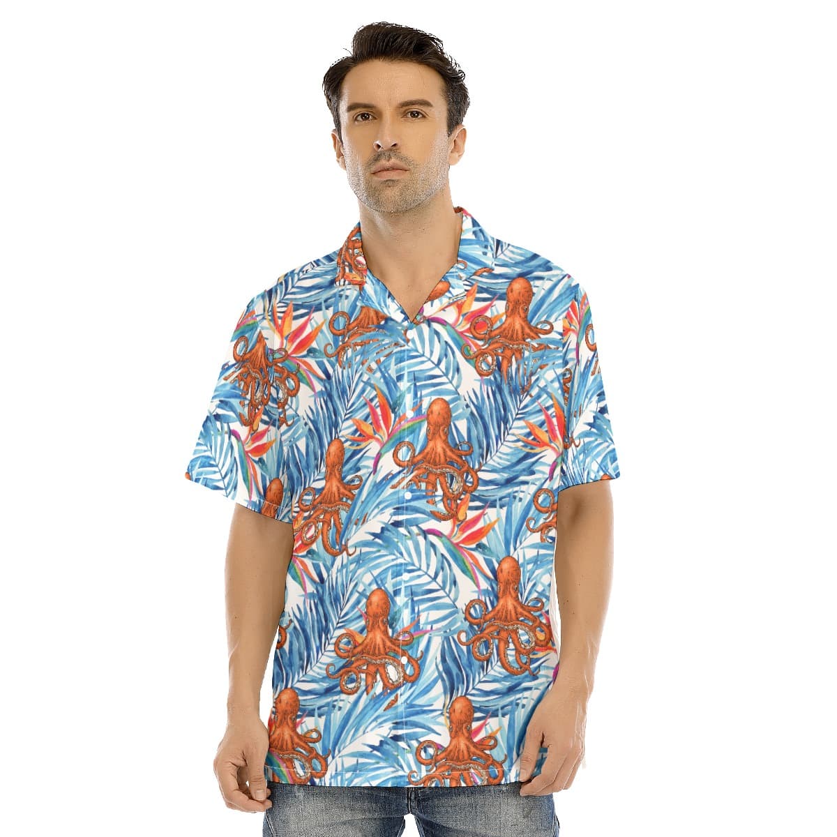 Octopus Tropical Blue Hawaiian Shirt