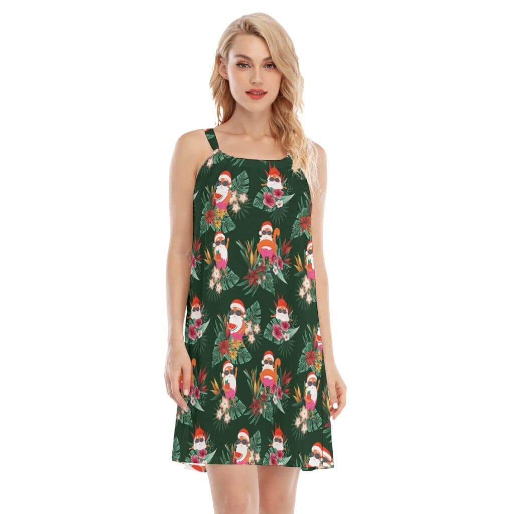 Santa Claus Christmas Aloha Dress For Women (1)