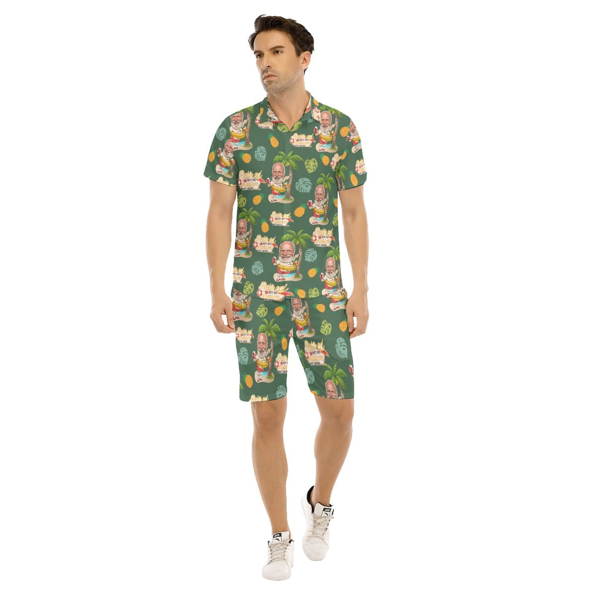 Set Custom Face Retirement Hawaiian Shirt And Matching Shorts For Men