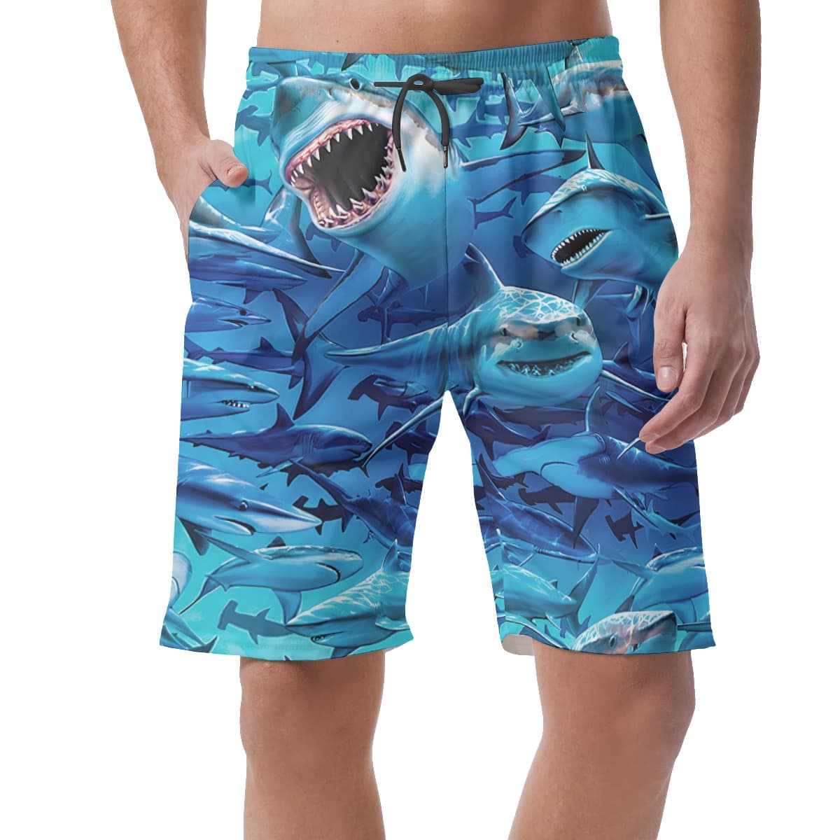 Shark Hawaiian Beach Shorts For Men