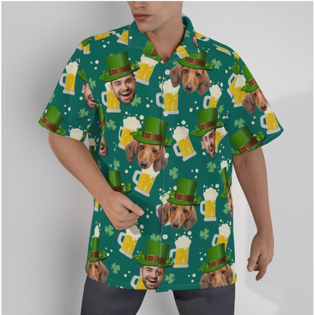 St Patrick Custom Face Beer Hawaiian Shirt