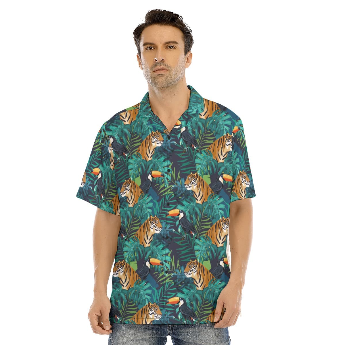 Tropical Tiger Toucan Hawaiian Shirt