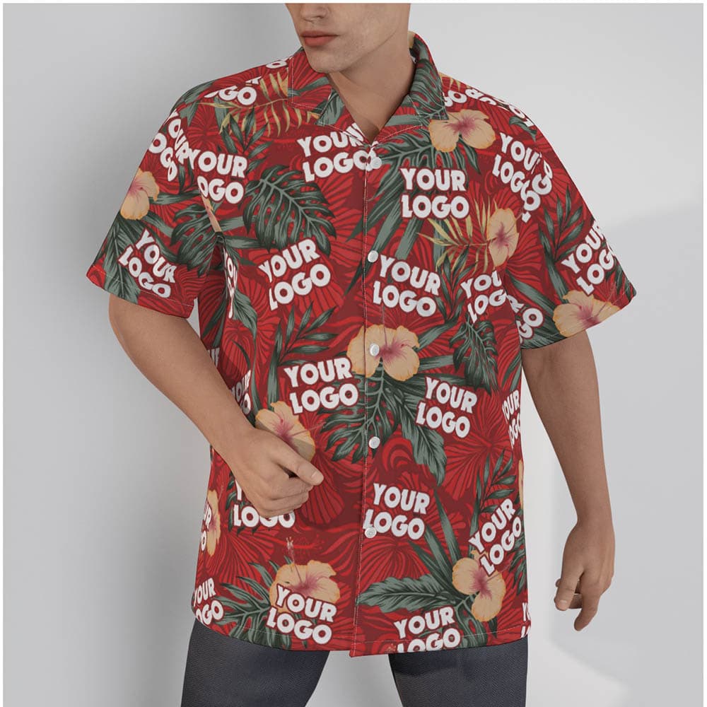 Vintage Hibiscus Red Hawaiian Shirt With Custom Logo