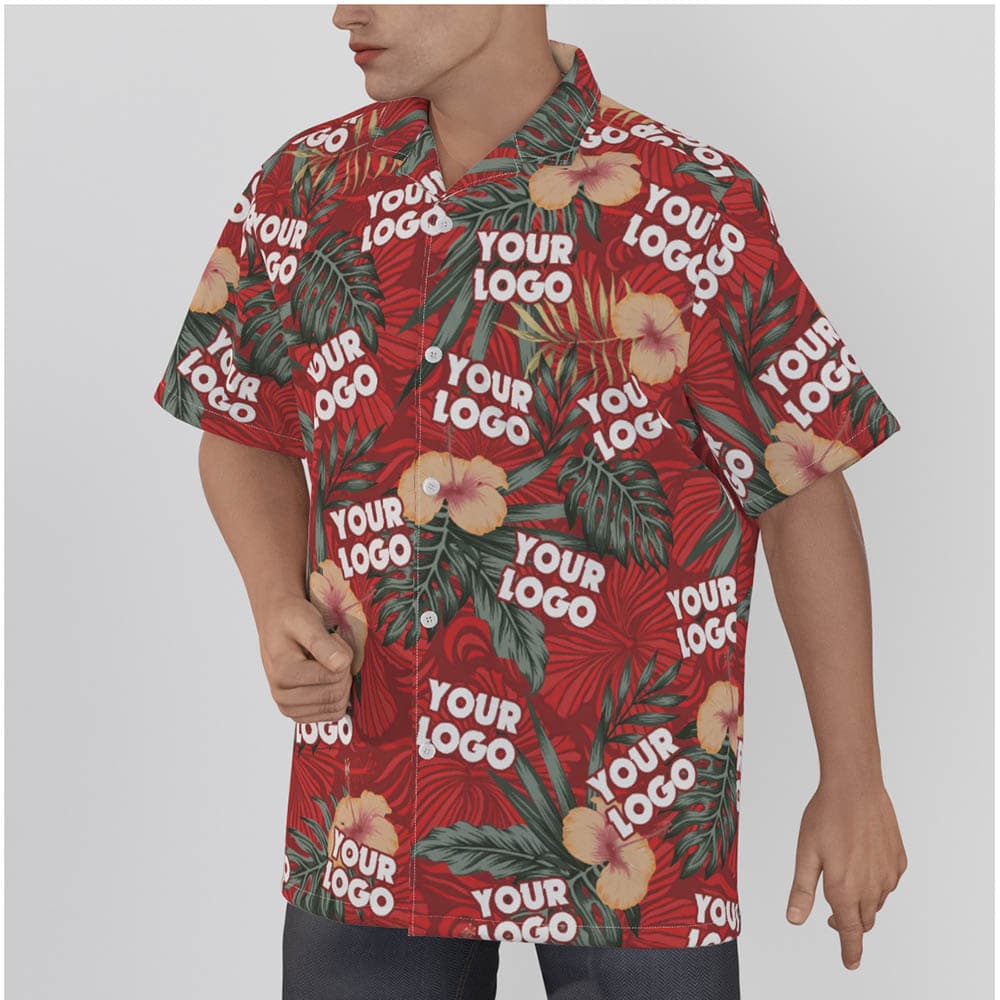 Vintage Hibiscus Red Hawaiian Shirt With Custom Logo