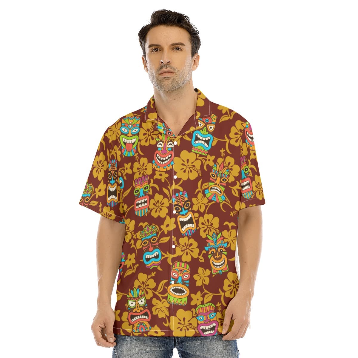 Vintage Tiki Hawaiian Shirt For Men