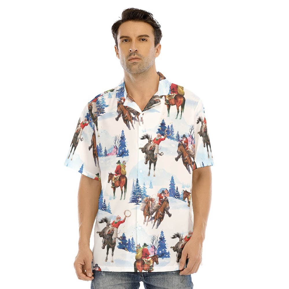 Christmas Santa Cowboy Hawaiian Shirt
