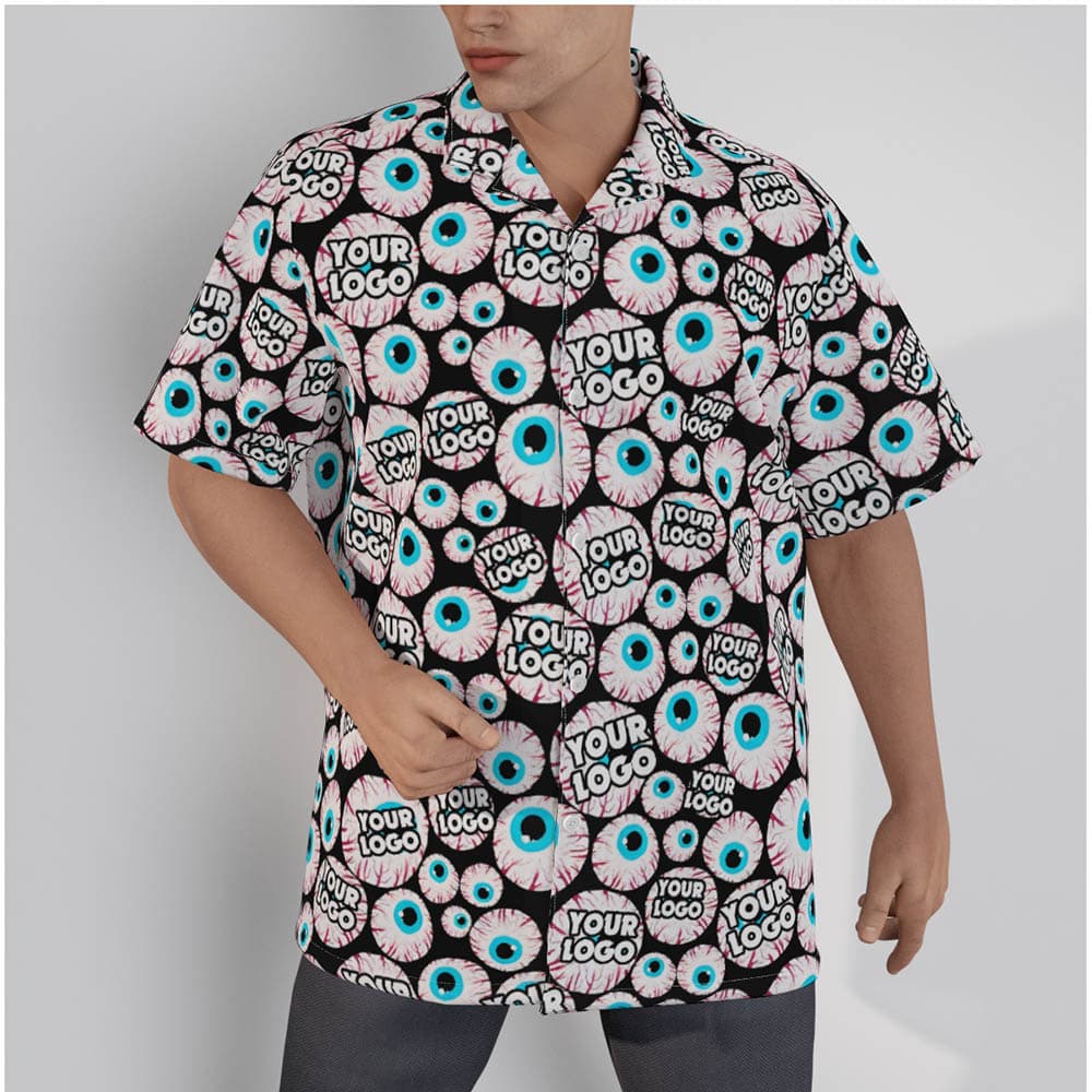 Cool Creepy Eyeaballs Halloween Hawaiian Shirt With Custom Logo