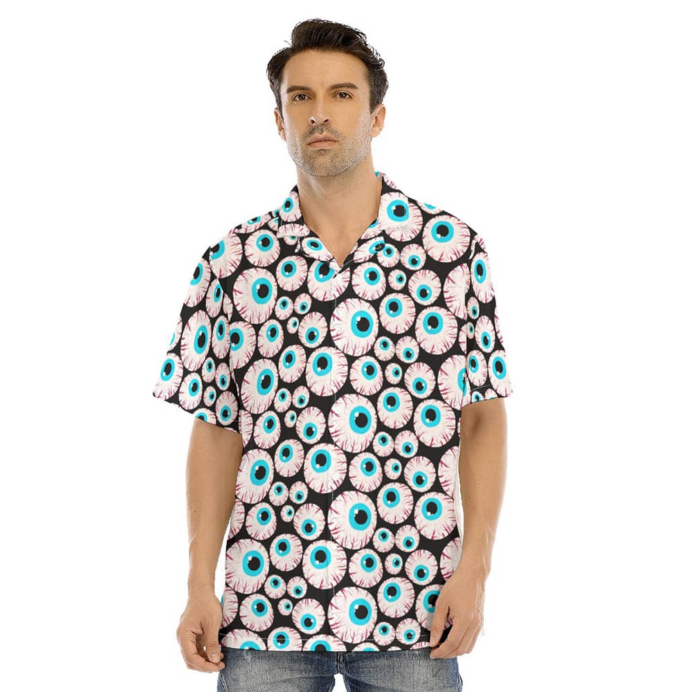 Creepy Eyeballs Halloween Men's Hawaiian Shirt