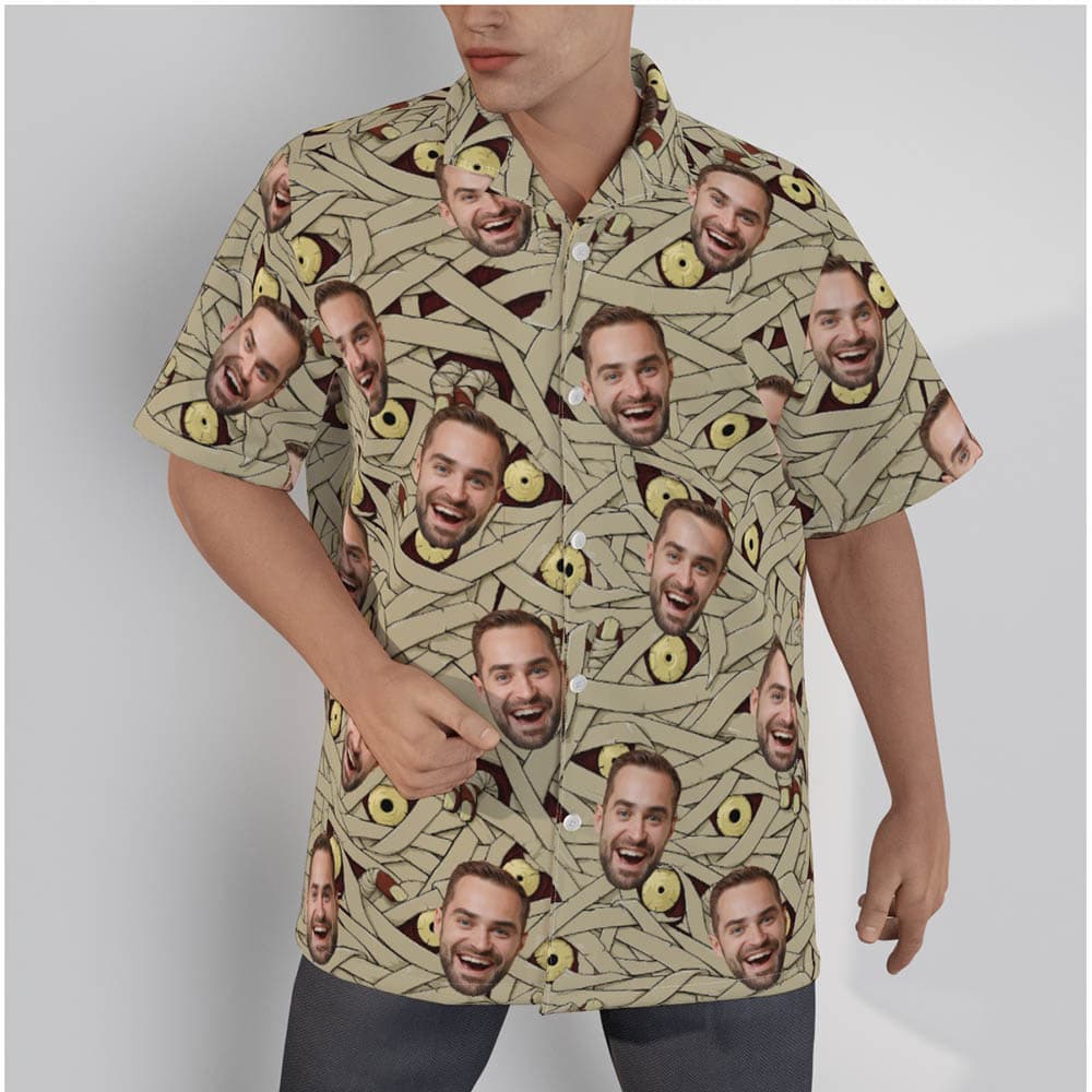 Custom Face Mummy Costume Halloween Hawaiian Shirt
