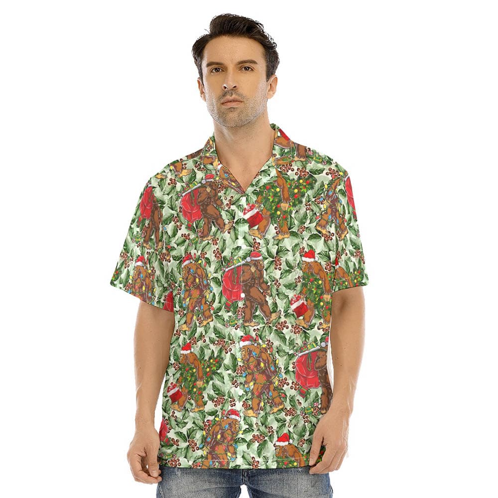 Funny Bigfoot Xmas Hawaiian Shirt