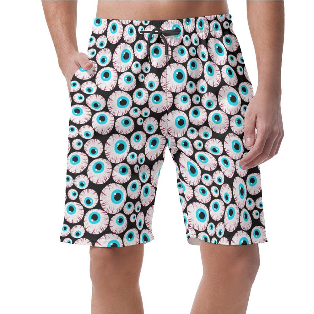 Funny Creepy Eyeballs Halloween Men's Shorts
