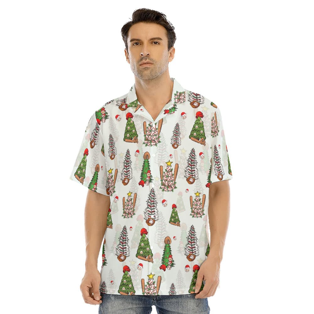 Funny Christmas Tree Baseball Hawaiian Shirt