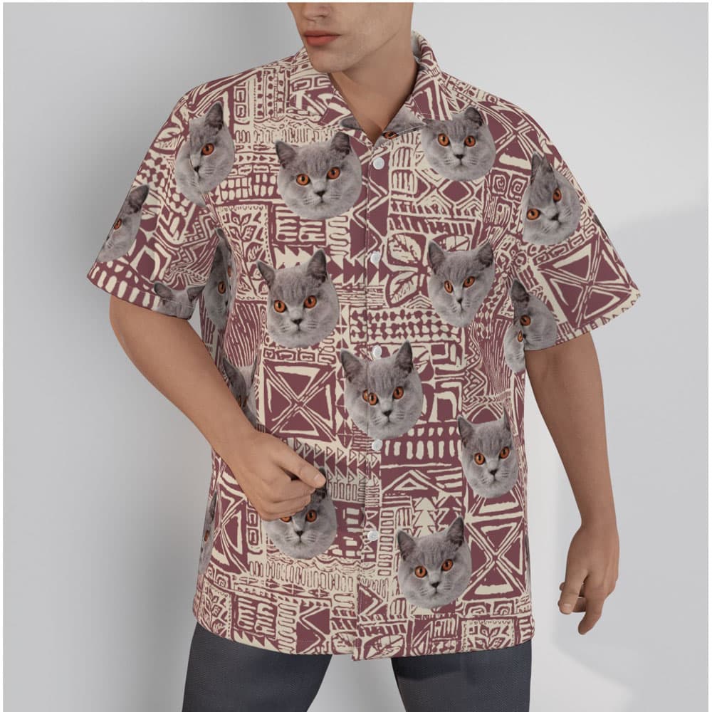 Funny Custom Cat Face Classic Hawaiian Shirt
