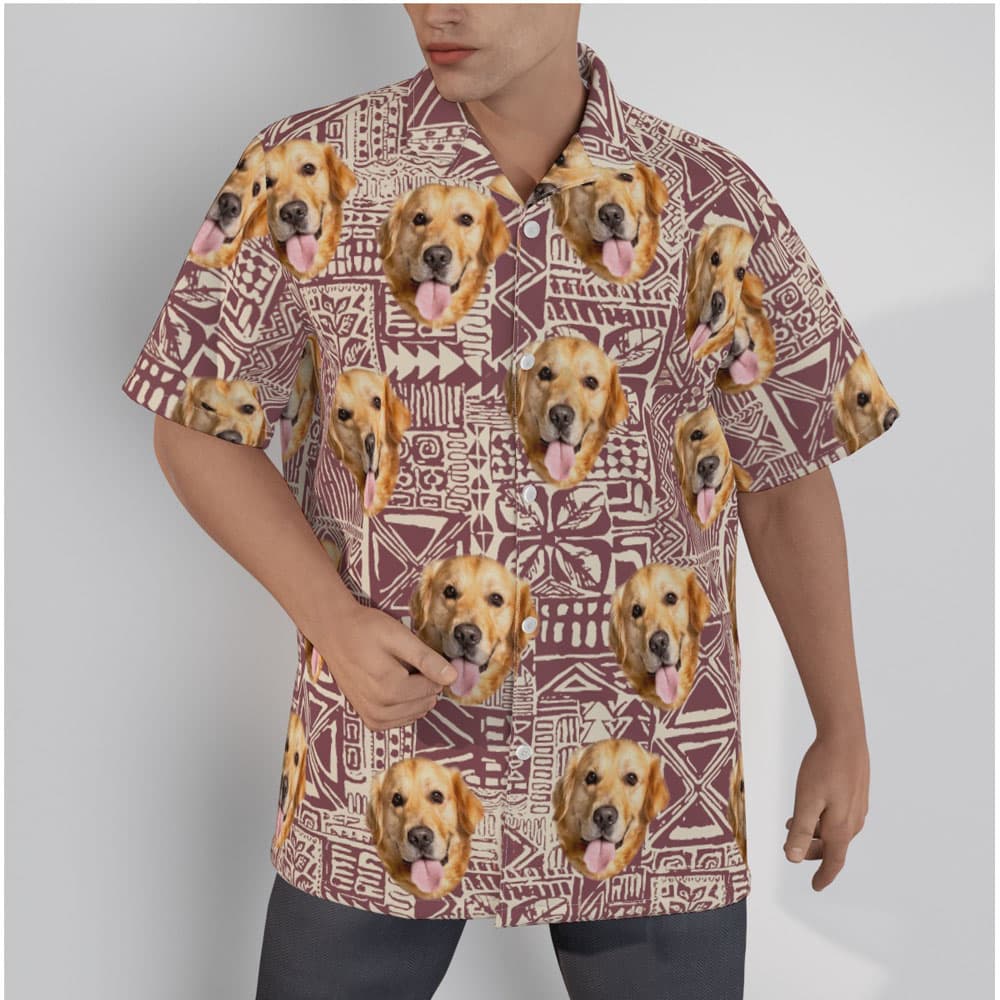Funny Custom Dog Face Vintage Hawaiian Shirt