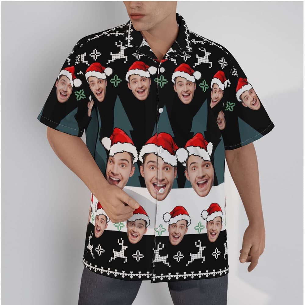 Funny Custom Face Uglys Patterns Christmas Hawaiian Shirt