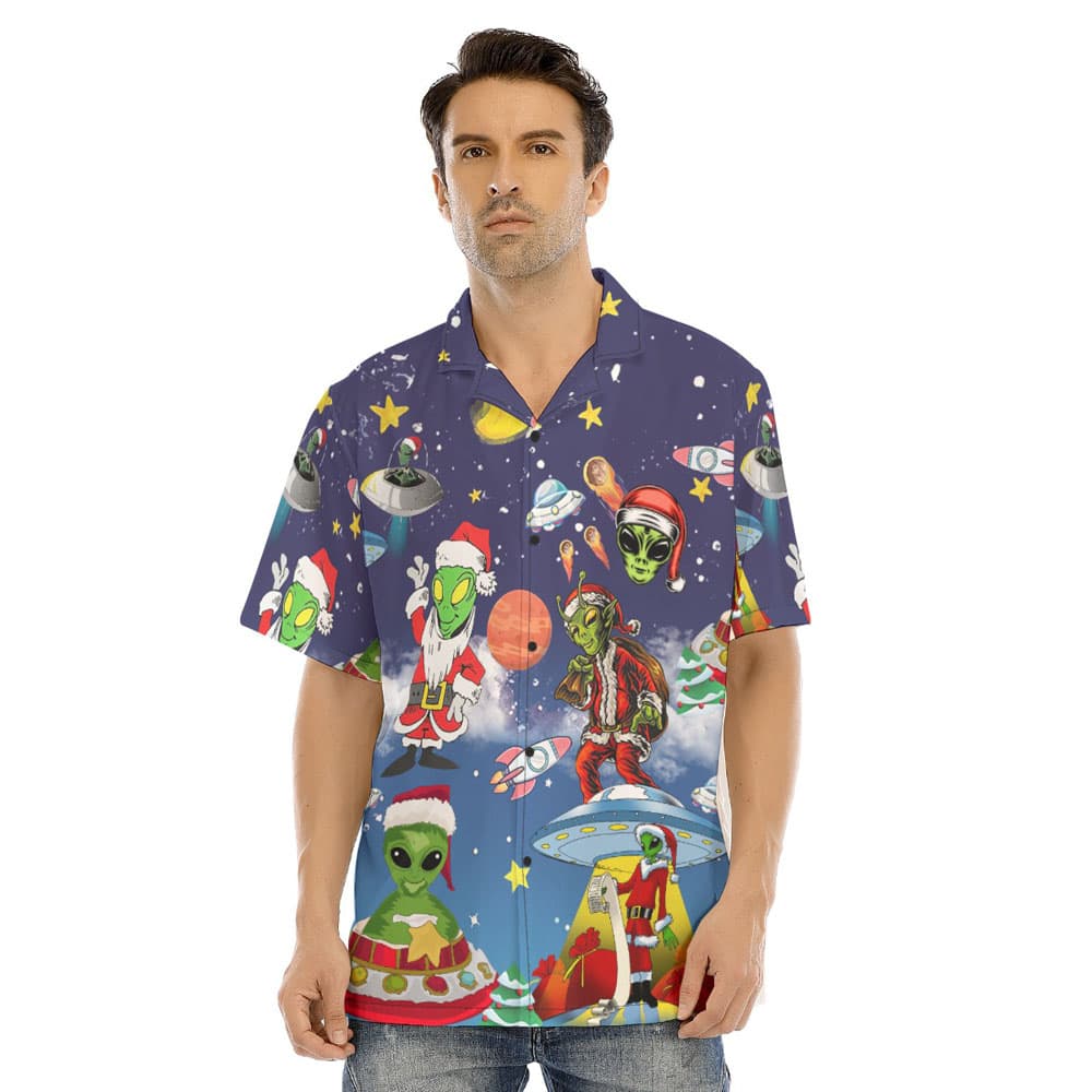 Christmas Alien UFO Hawaiian Shirt