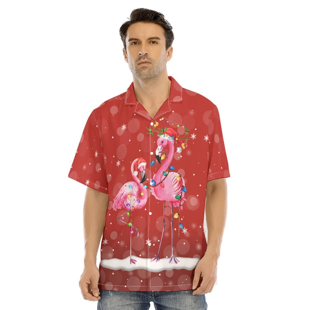 Christmas Flamingo Red Hawaiian Shirt
