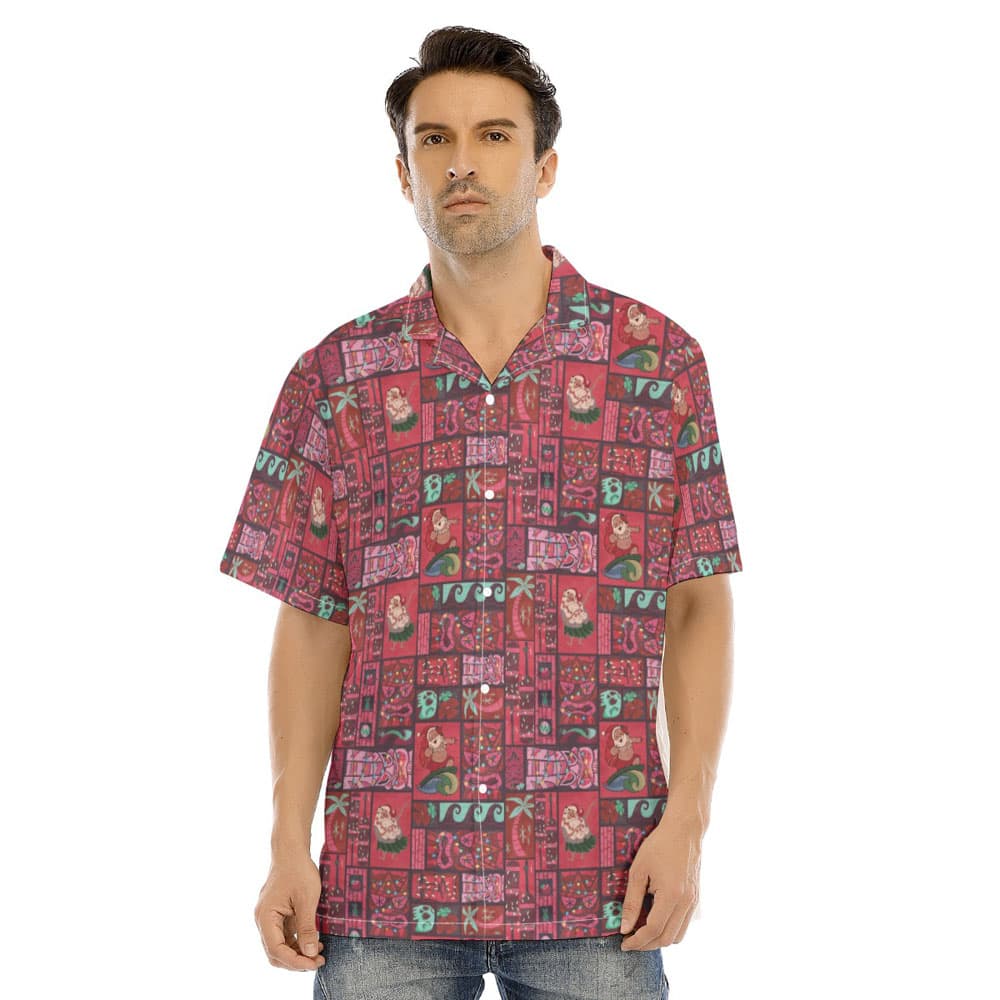 Classic Santa Claus Mele Kalikimaka Red Hawaiian Shirt