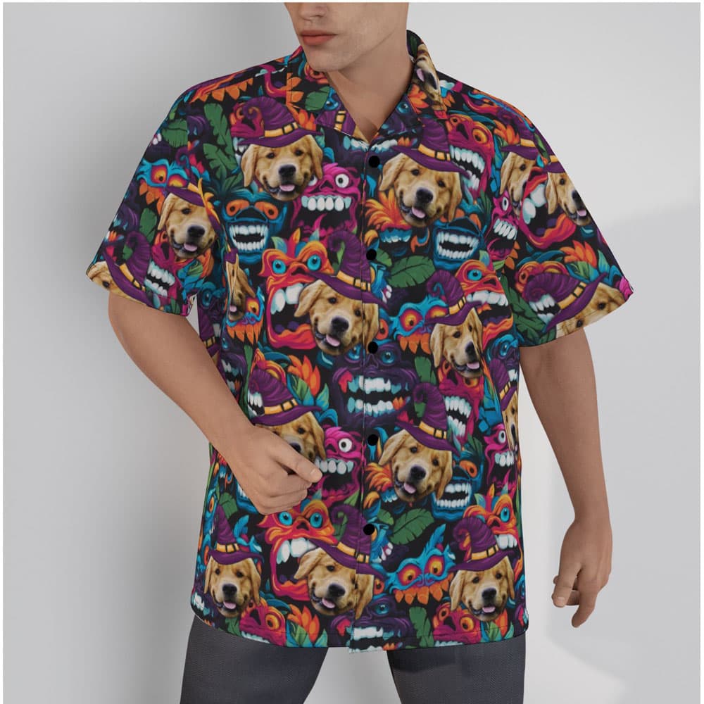 Custom Dog Face Halloween Monster Hawaiian Shirt