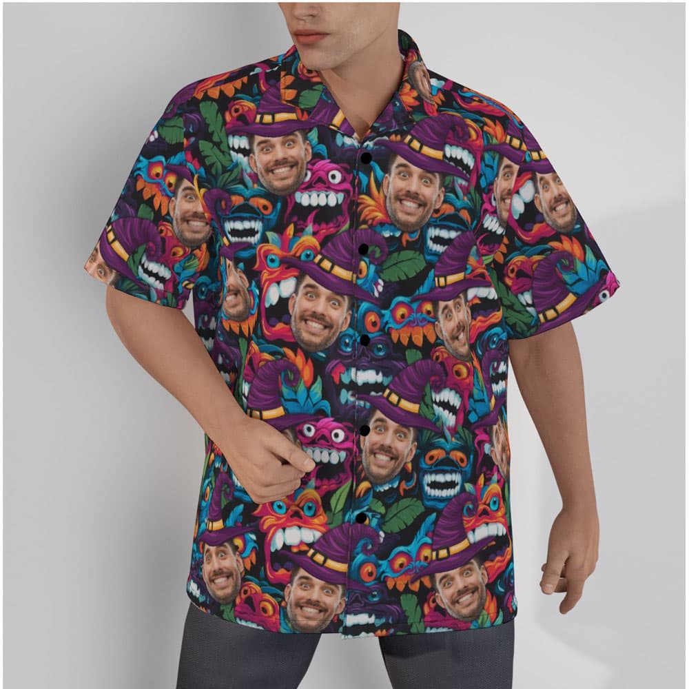 Funny Custom Face Halloween Monster Hawaiian Shirt