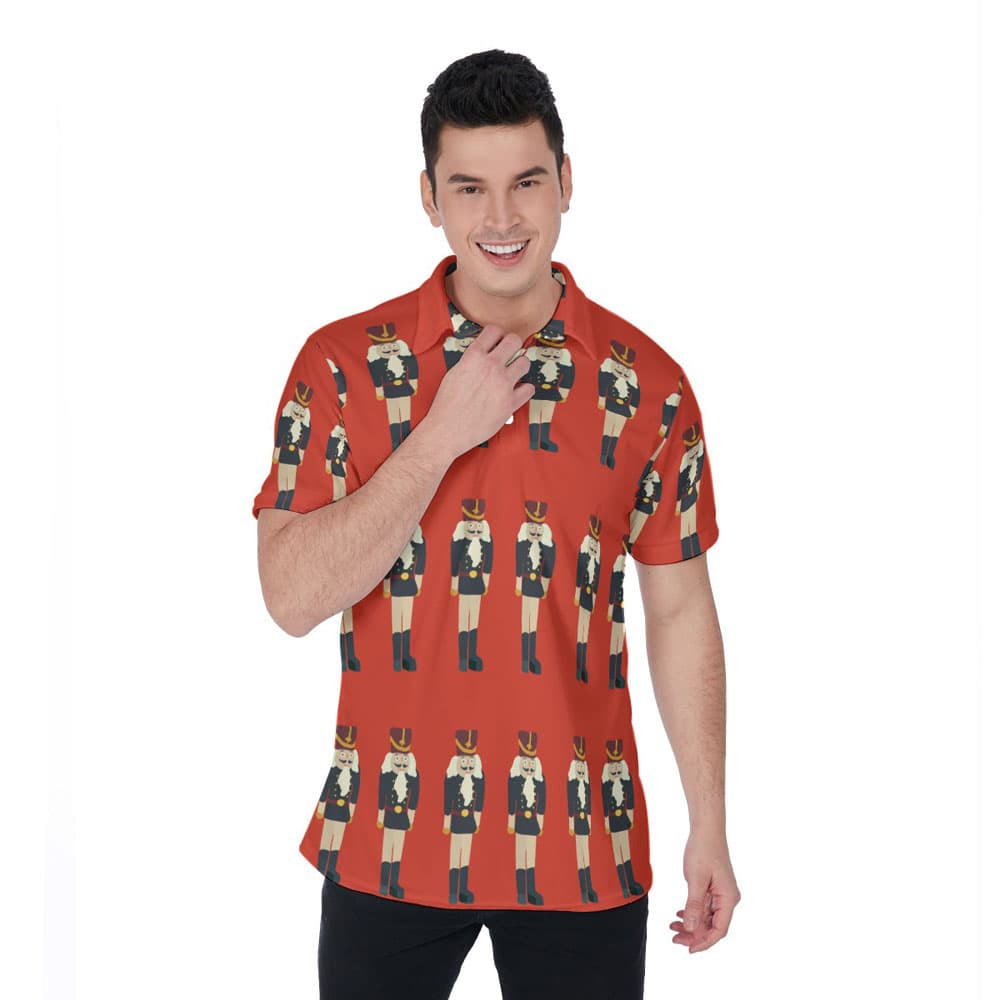 Funny Nutcracker Christmas Hawaiian Golf Shirt For Men