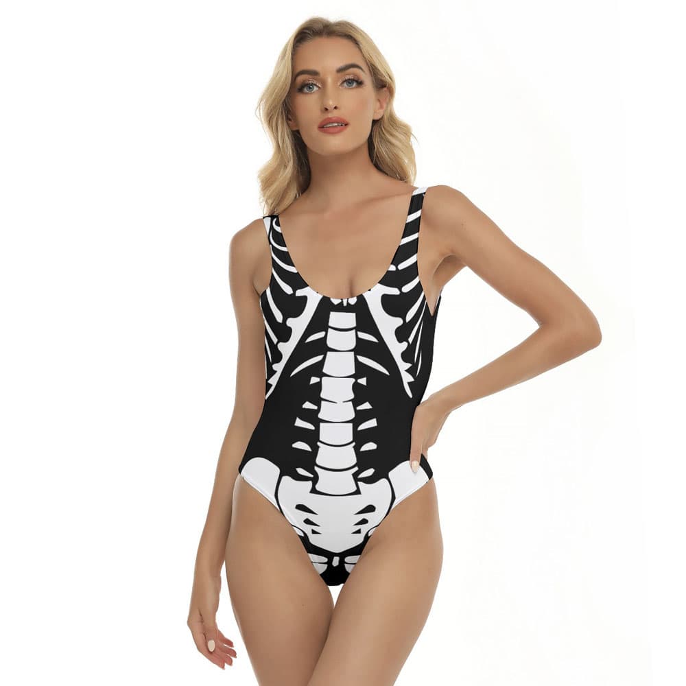 Funny Skeleton Costume Halloween Swimsuit