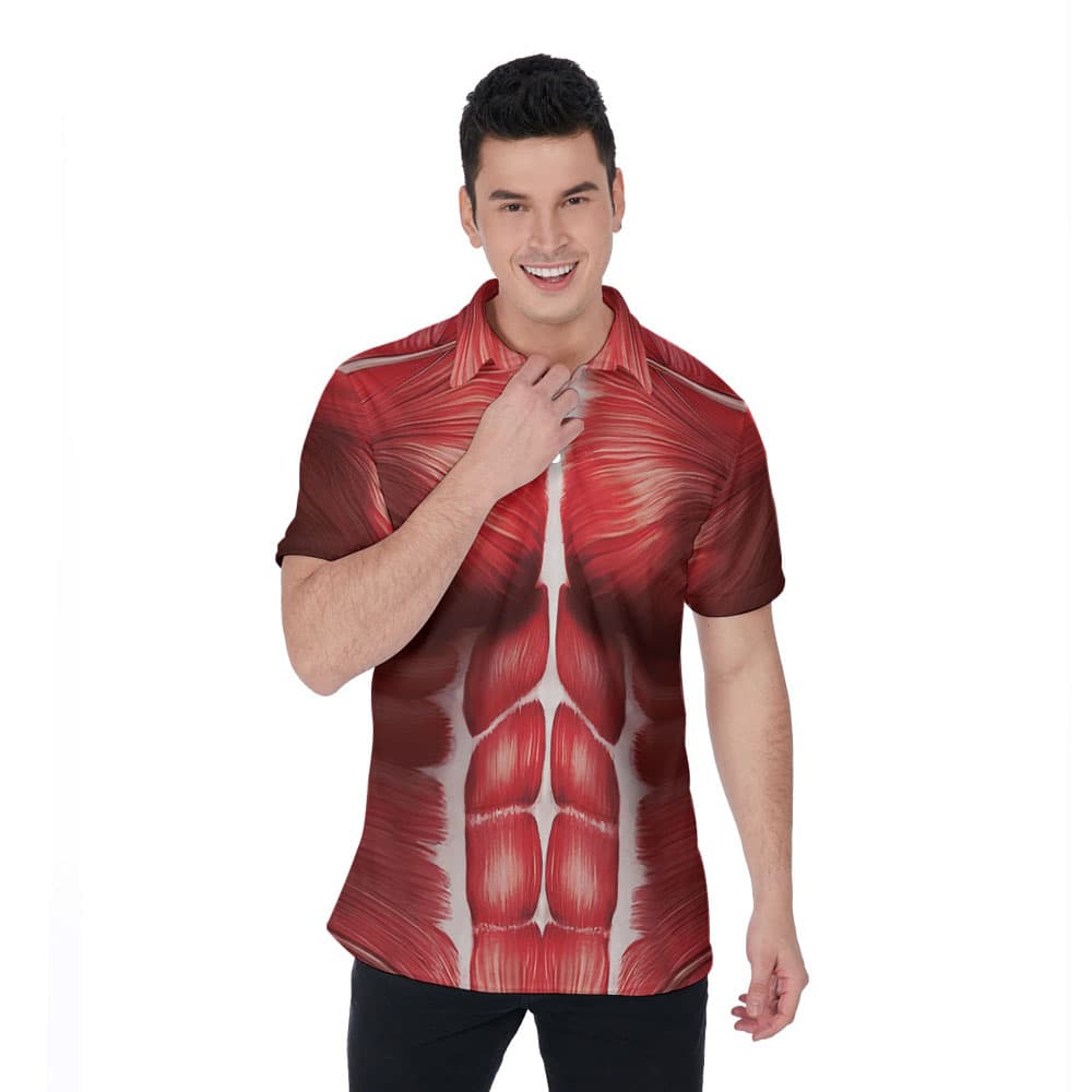 Men's Muscle Anatomy Halloween Costume Polo Shirt