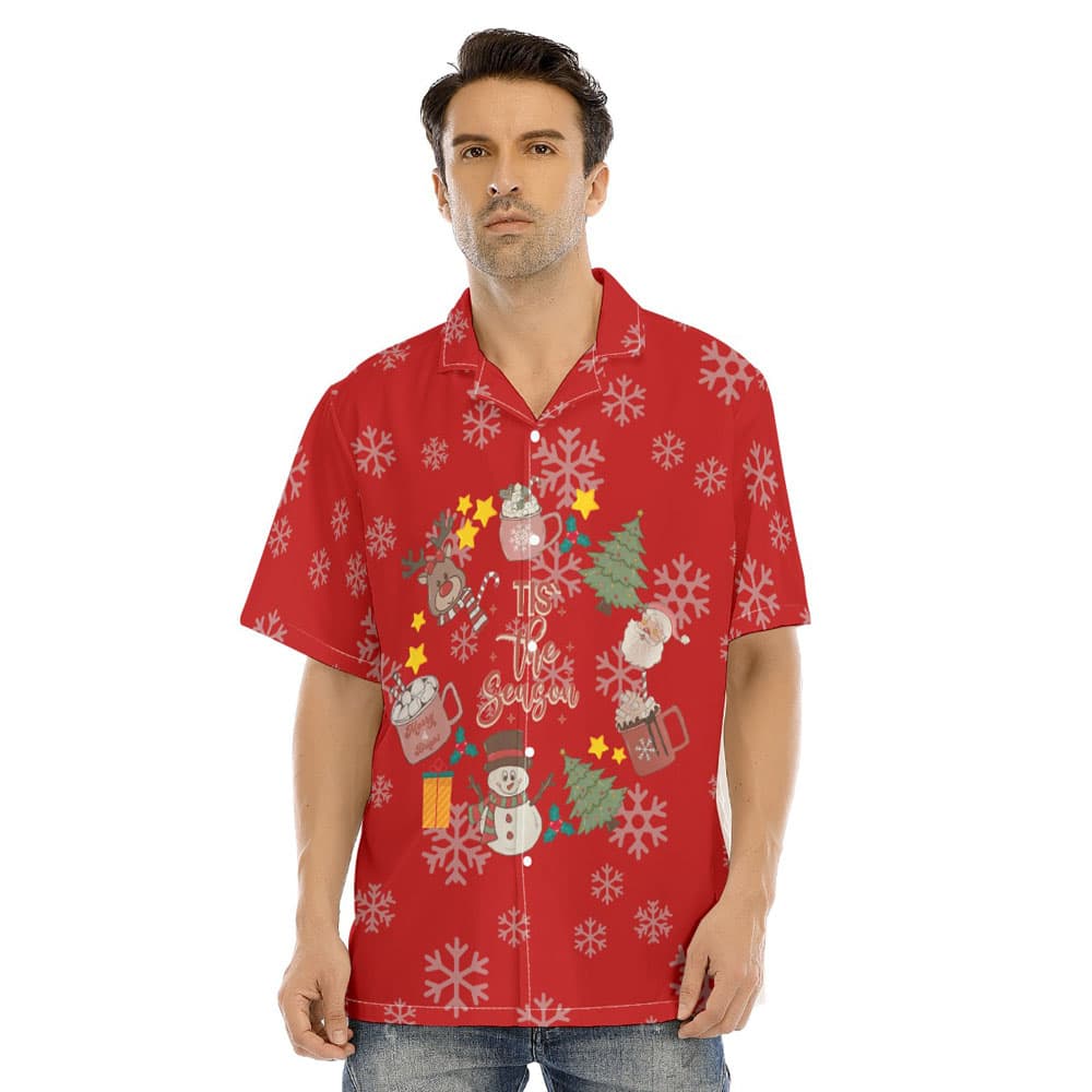 Tis The Season Christmas Hawaiian Red Shirt