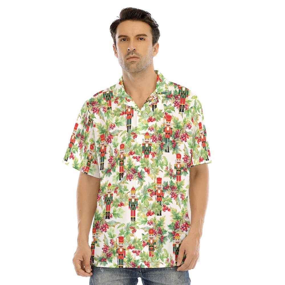 Tropical Holly Nutcracker Christmas Hawaiian Shirt
