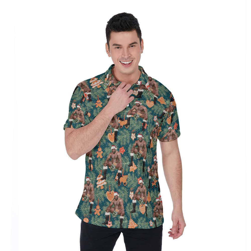 Christmas Barry Wood Gingerbread Hawaiian Polo Golf Shirt For Men