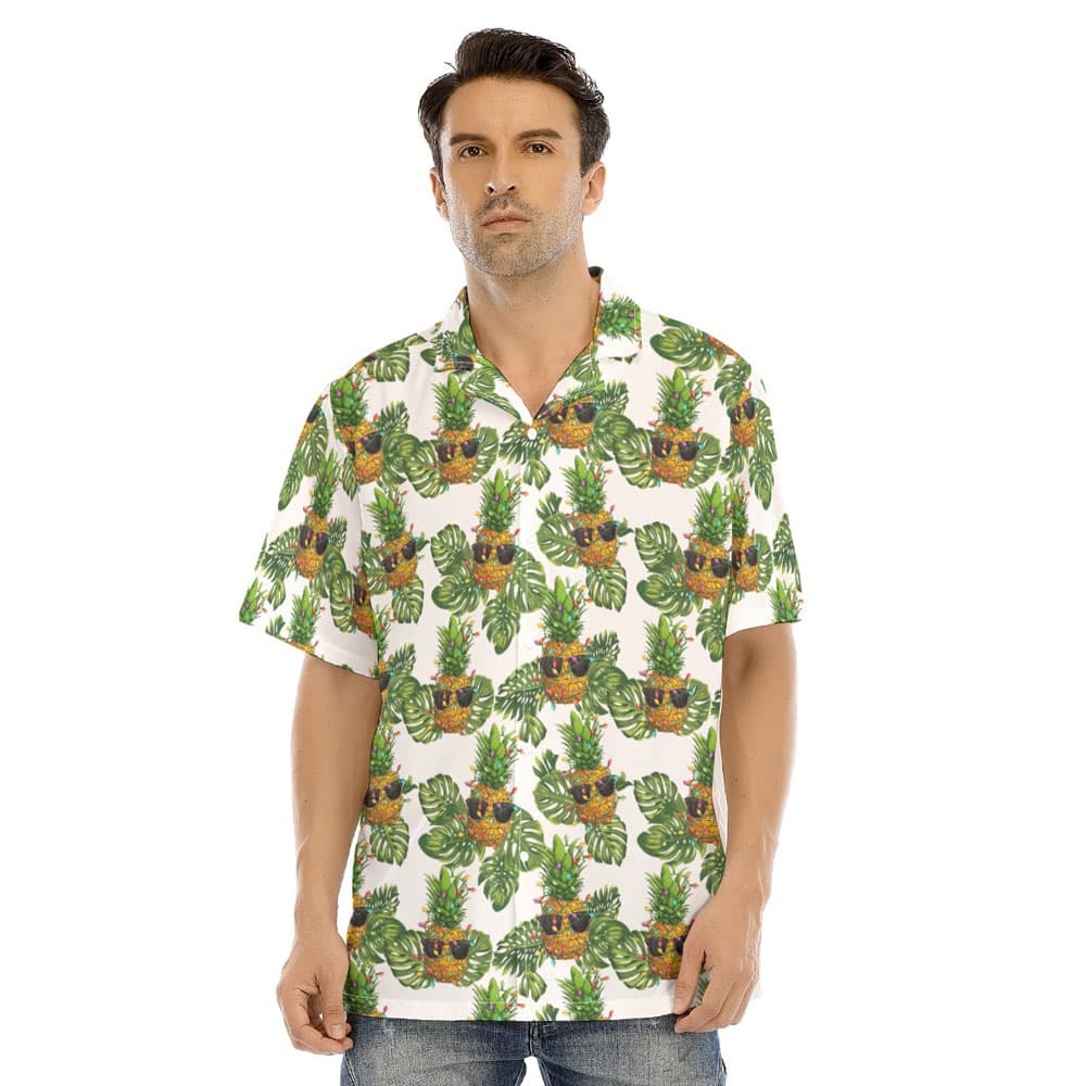 Cool Christmas Pineapple Tropical Hawaiian Shirt