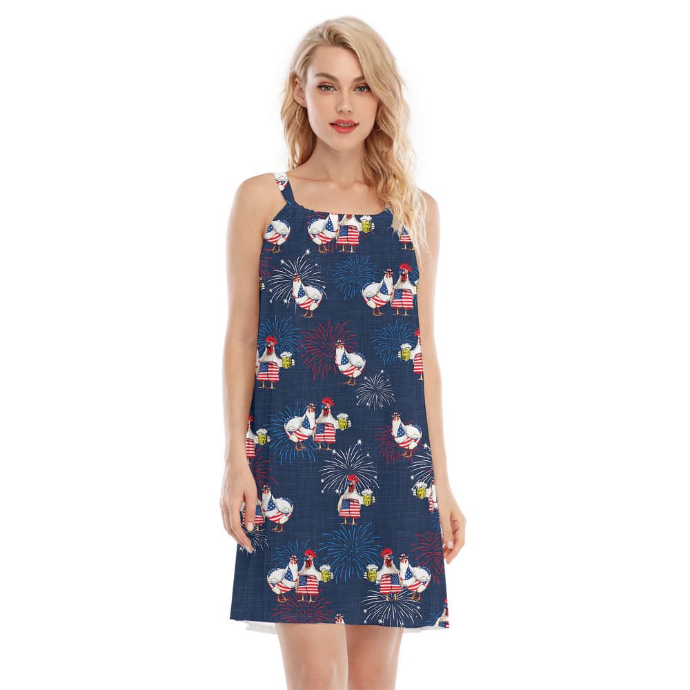 4th Of July Chicken Independence Day Cami Dress1