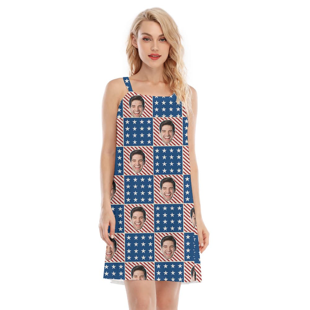 4th Of July Custom Face Matching Cami Dress1