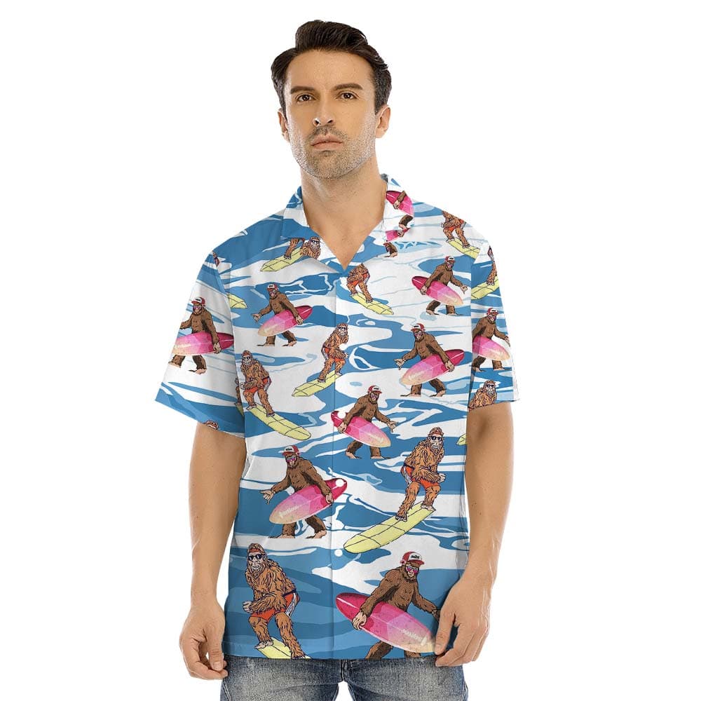 Bigfoot Beach Matching Hawaiian Shirts For Family1