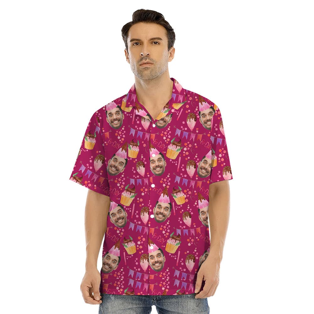 Birthday Themed Custom Face Matching Family Hawaiian1
